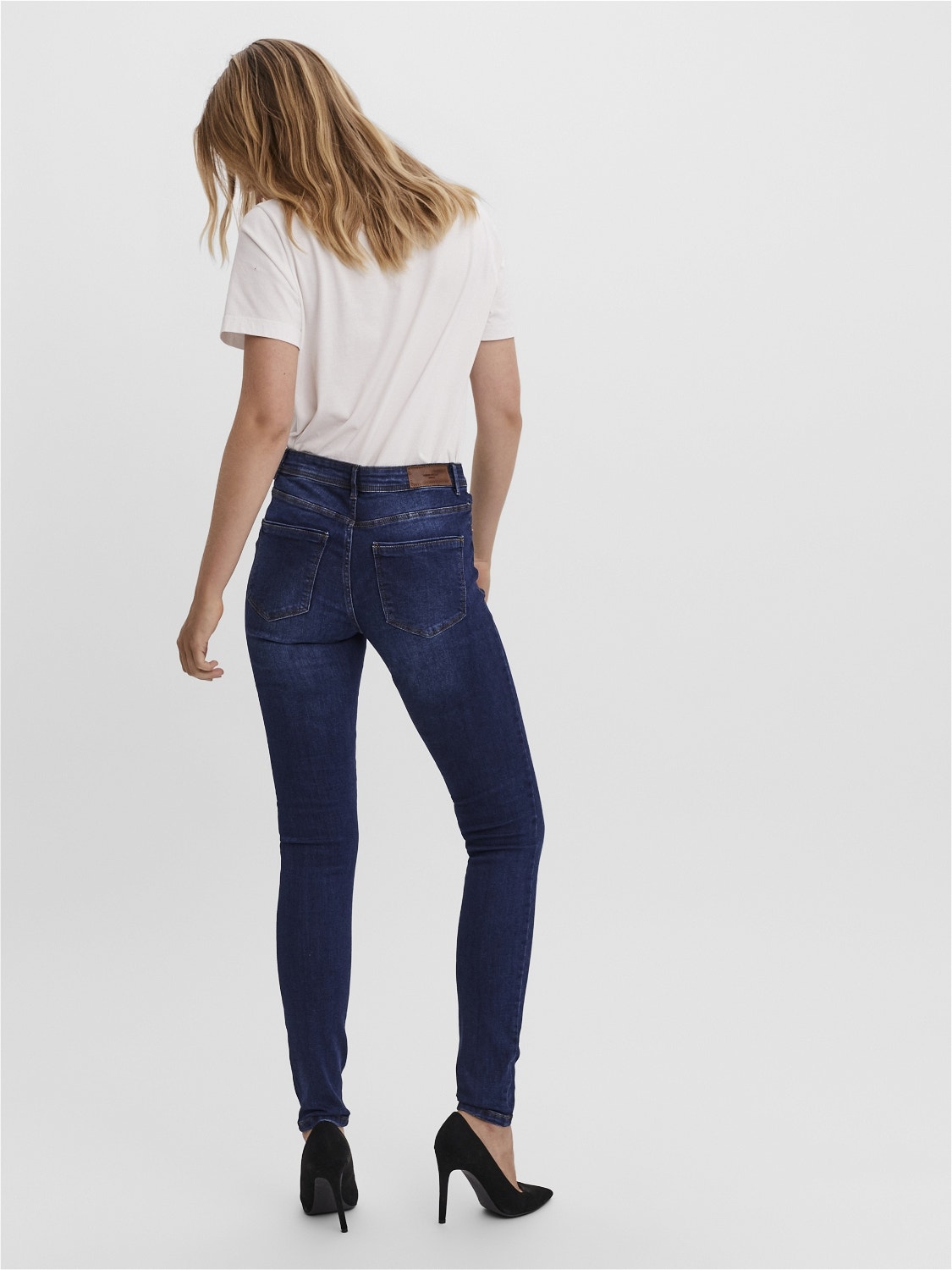 Vero Moda VMTANYA Mid rise Skinny Fit Jeans -Dark Blue Denim - 10251657