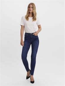 Vero Moda VMTANYA Mid rise Skinny Fit Jeans -Dark Blue Denim - 10251657