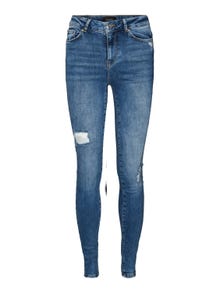 Vero Moda VMSEVEN Medelhög midja Slim Fit Jeans -Medium Blue Denim - 10252232