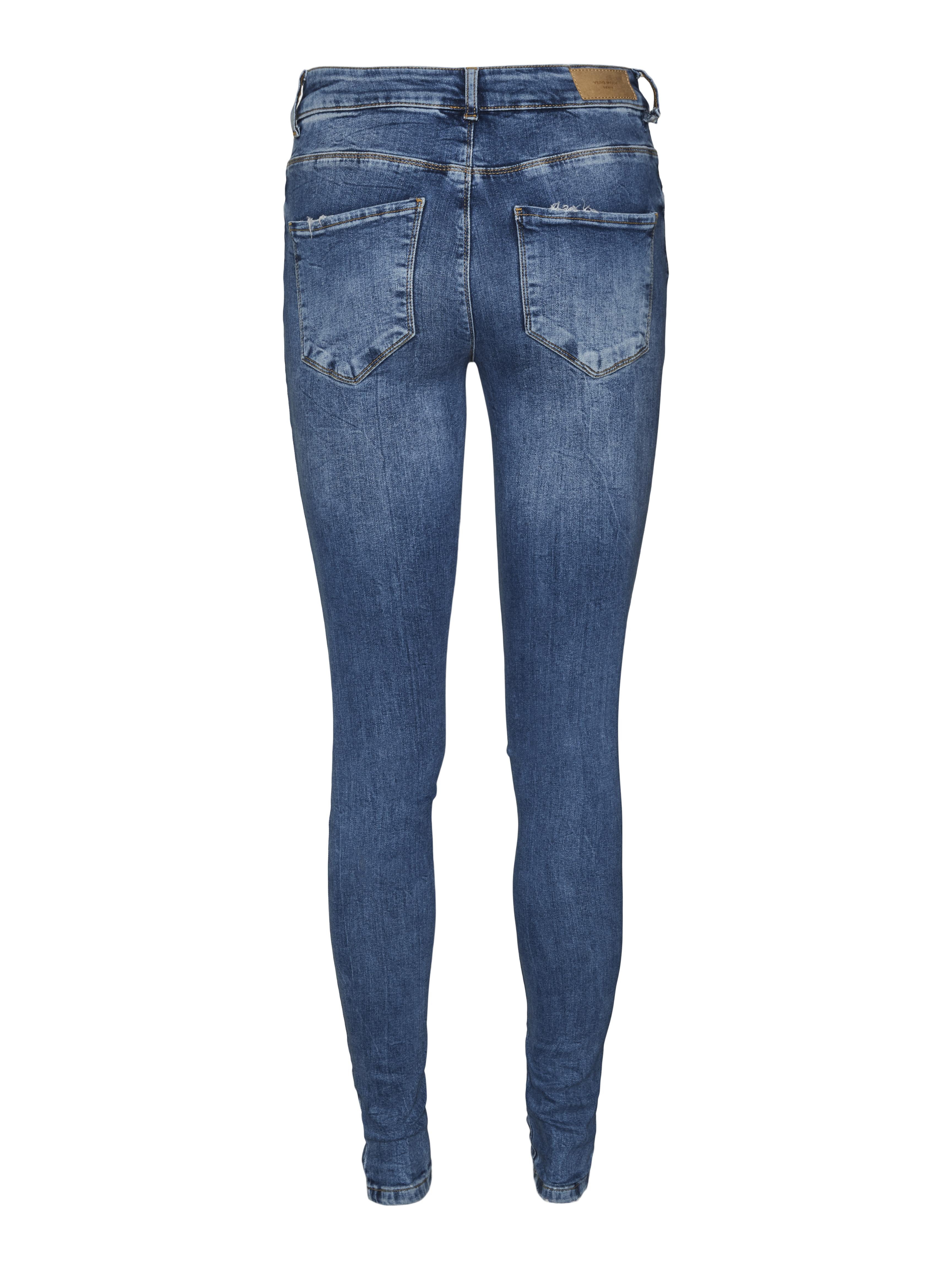 VERO MODA VMSEVEN Slim Fit Jeans Damen - Mid Rise Röhrenjeans Mit 5-Pockets