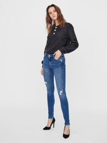 Vero Moda VMSEVEN Mid rise Slim fit Jeans -Medium Blue Denim - 10252232
