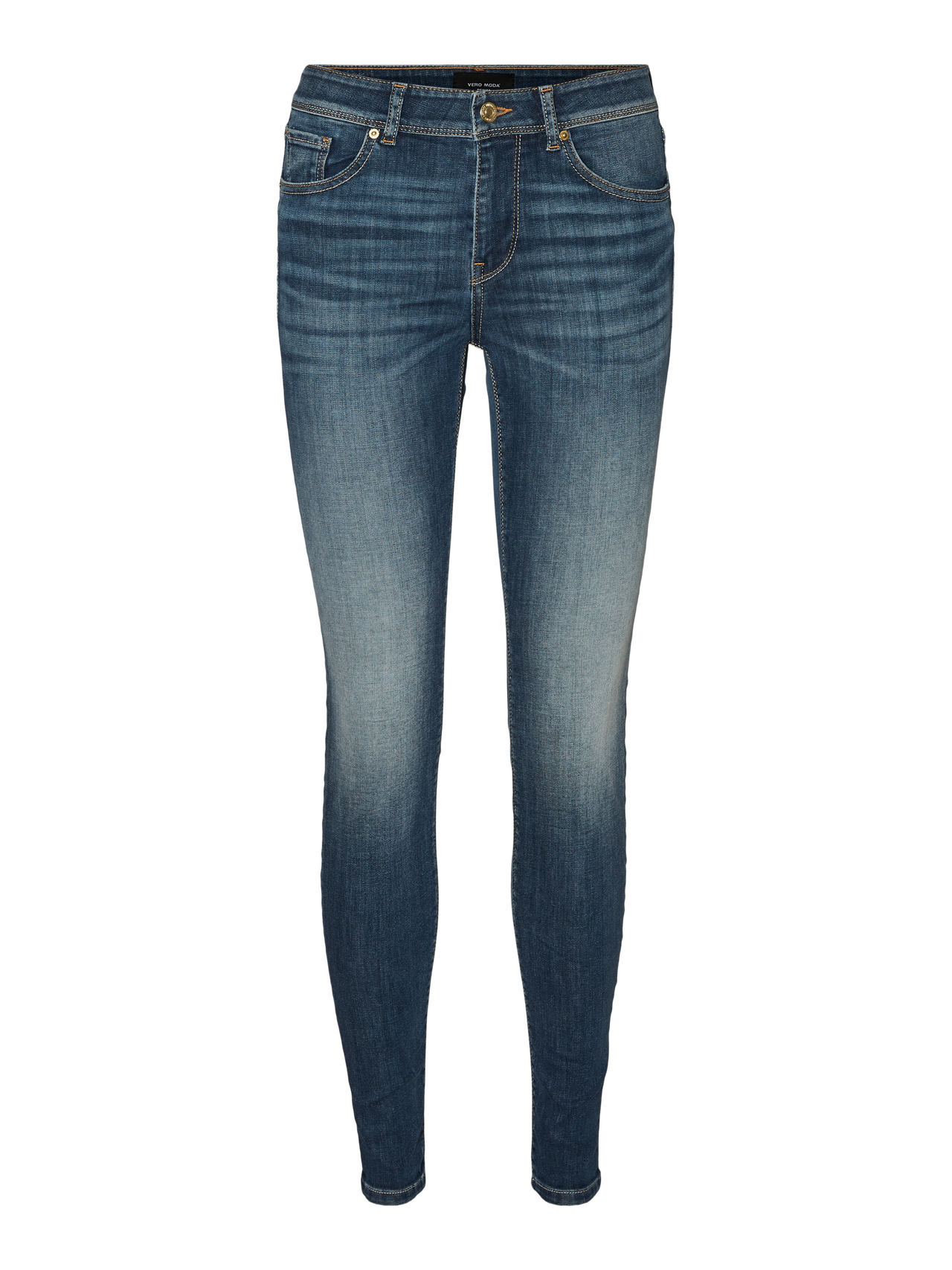 Vero Moda VMLUX Mid Rise Slim Fit Jeans -Medium Blue Denim - 10252446