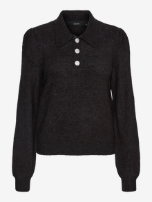 Vero Moda VMLEFILE Pullover -Dark Grey Melange - 10252534