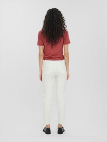 Vero Moda VMBRENDA Hög midja Rak passform Ankel Jeans -Cloud Dancer - 10252779