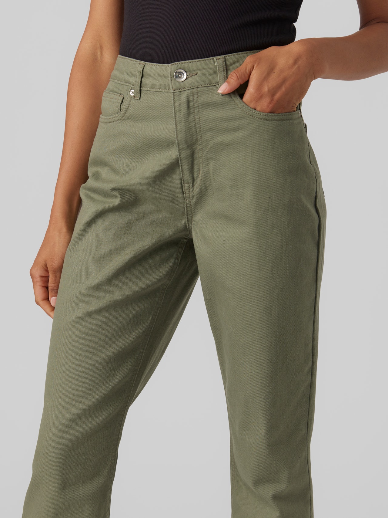 Vero Moda VMBRENDA Hohe Taille Gerade geschnitten Jeans -Ivy Green - 10252779