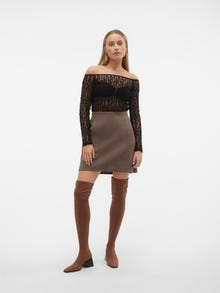 Vero Moda VMFORTUNEALLISON Korkea vyötärö Pitkä hame -Chocolate Chip - 10253954