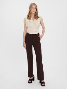 Vero Moda VMZAMIRA Mid waist Trousers -Coffee Bean - 10255128