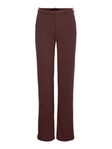 Vero Moda VMZAMIRA Mid waist Trousers -Bitter Chocolate - 10255128