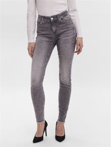 Vero Moda VMPEACH Middels høyt snitt Skinny Fit Jeans -Medium Grey Denim - 10255749