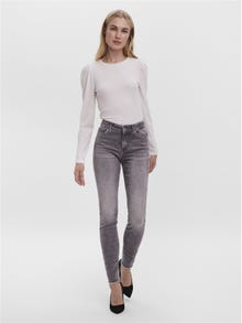 Vero Moda VMPEACH Medelhög midja Skinny Fit Jeans -Medium Grey Denim - 10255749