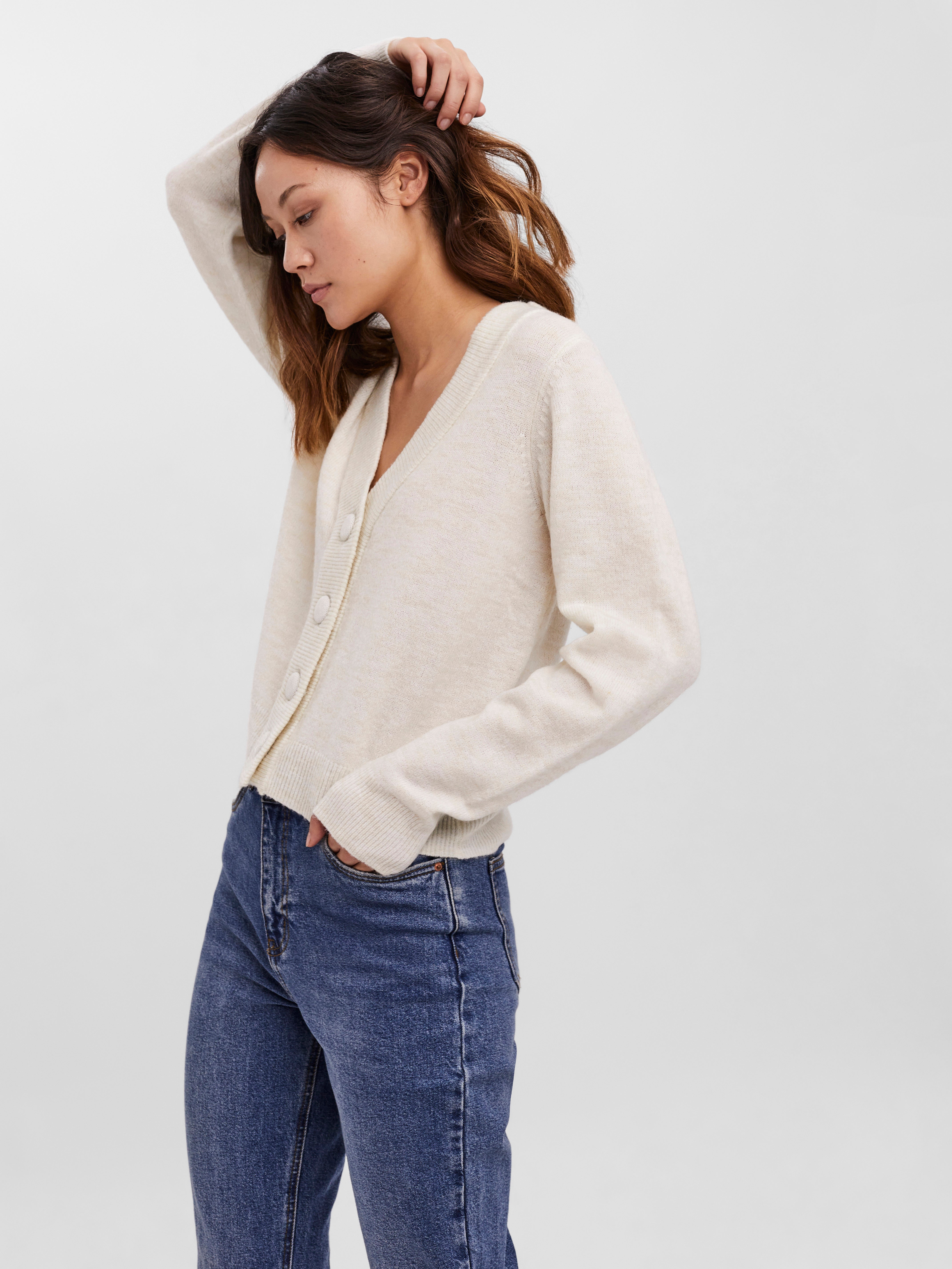 Vero Moda Cardigan lichtgrijs casual uitstraling Mode Jacks Cardigans 