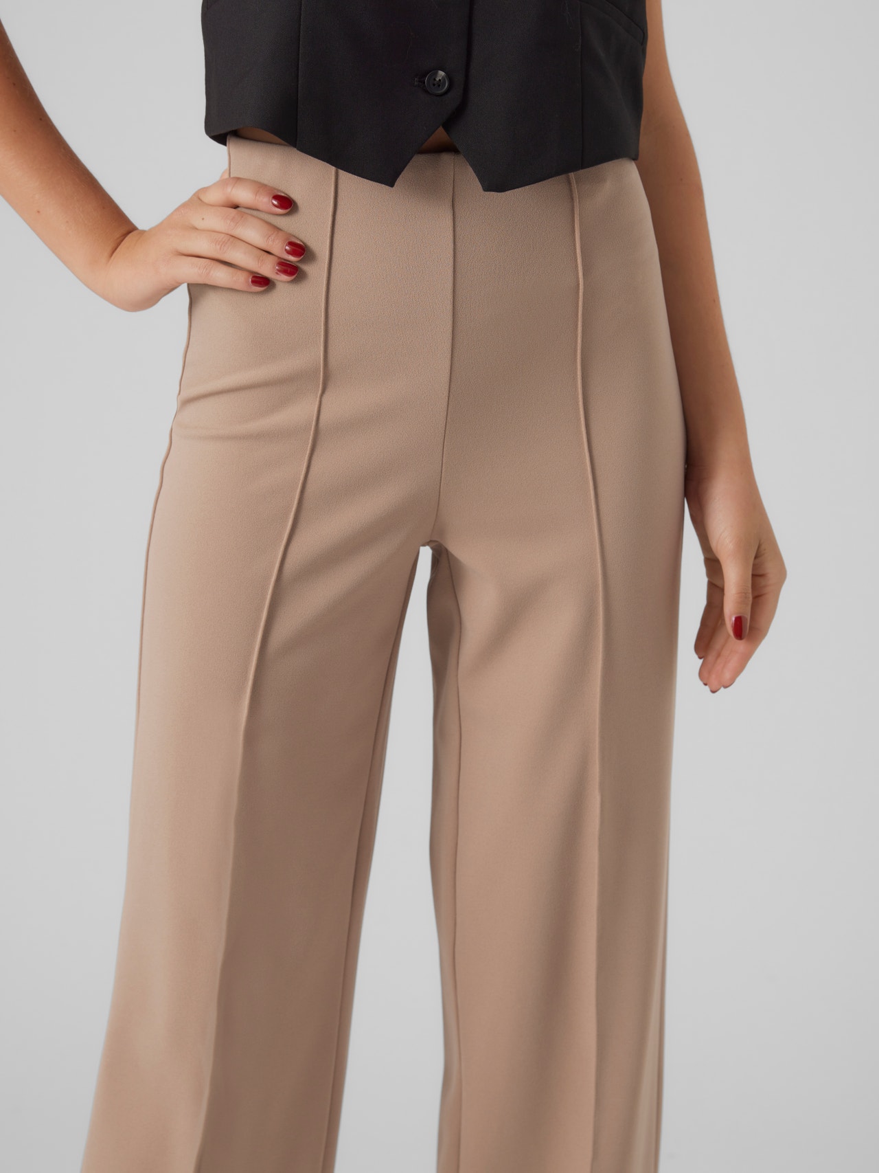 Vero Moda VMBECKY Spodnie -Silver Mink - 10257168