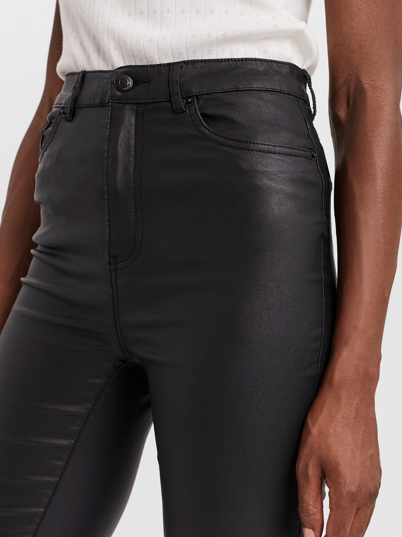 Vero Moda VMSANDRA Cintura extraalta Pantalones -Black - 10257528