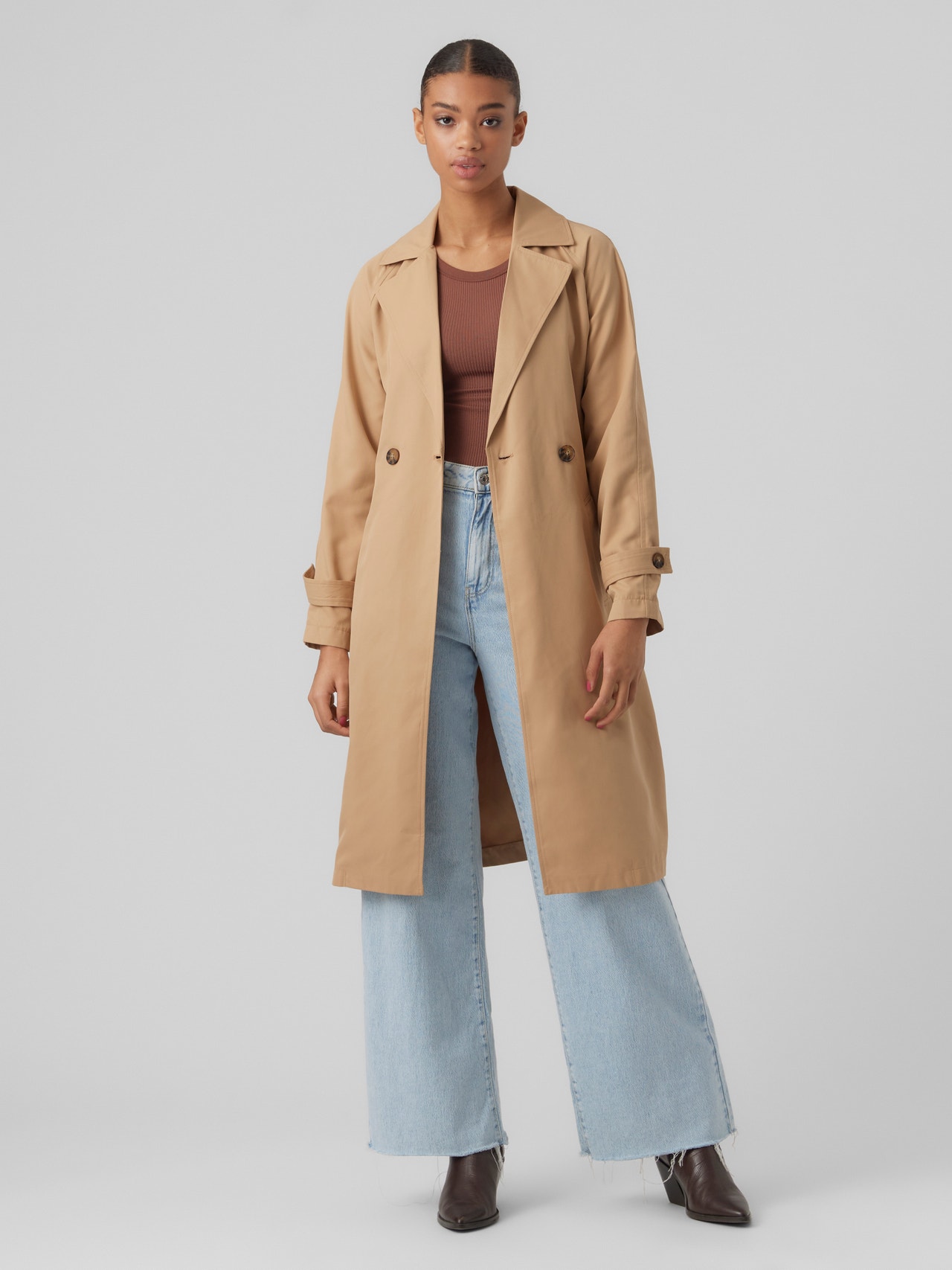 Long trench coat | Brown | Vero Moda®