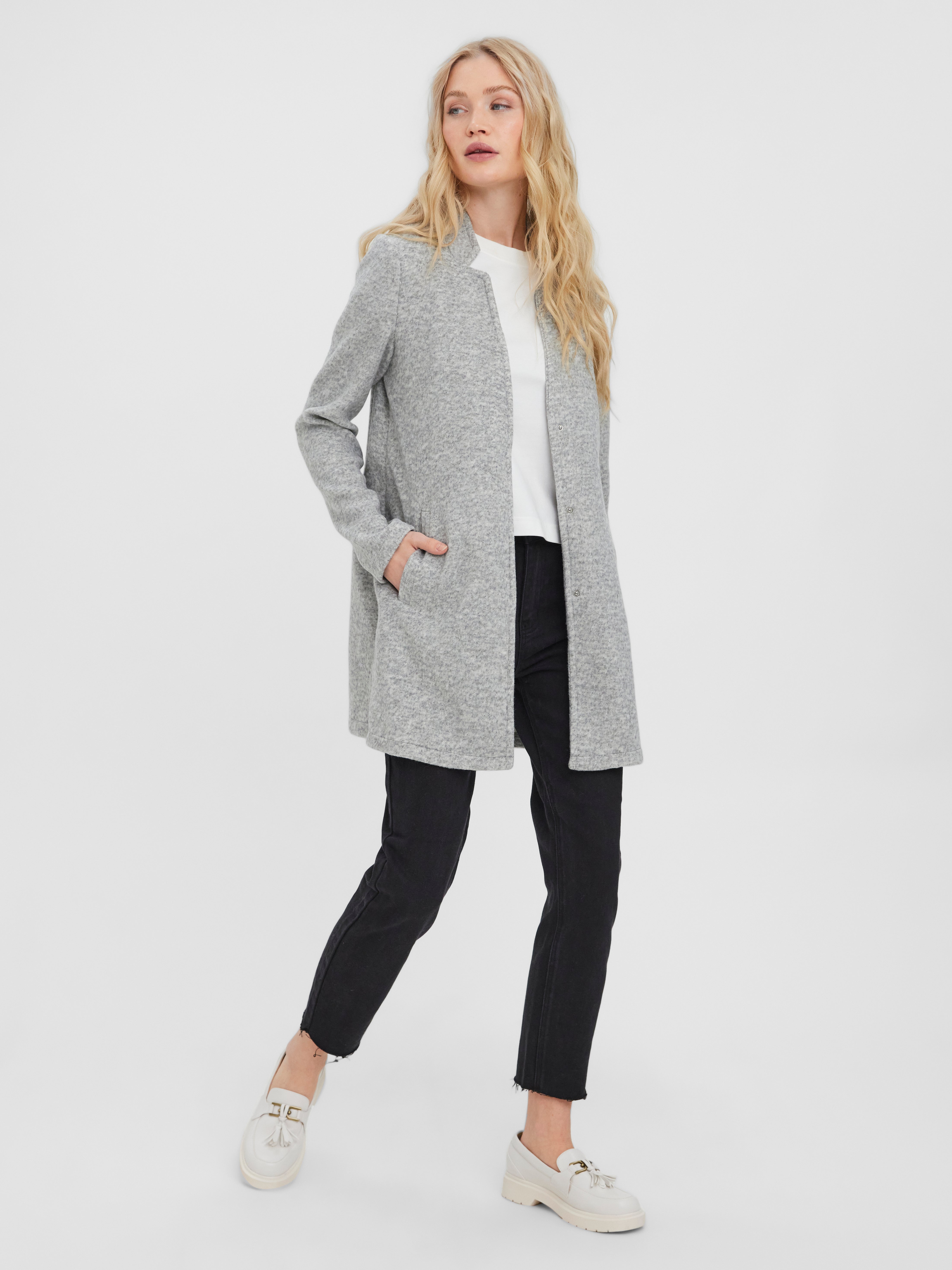 Light gray women's clearance coat