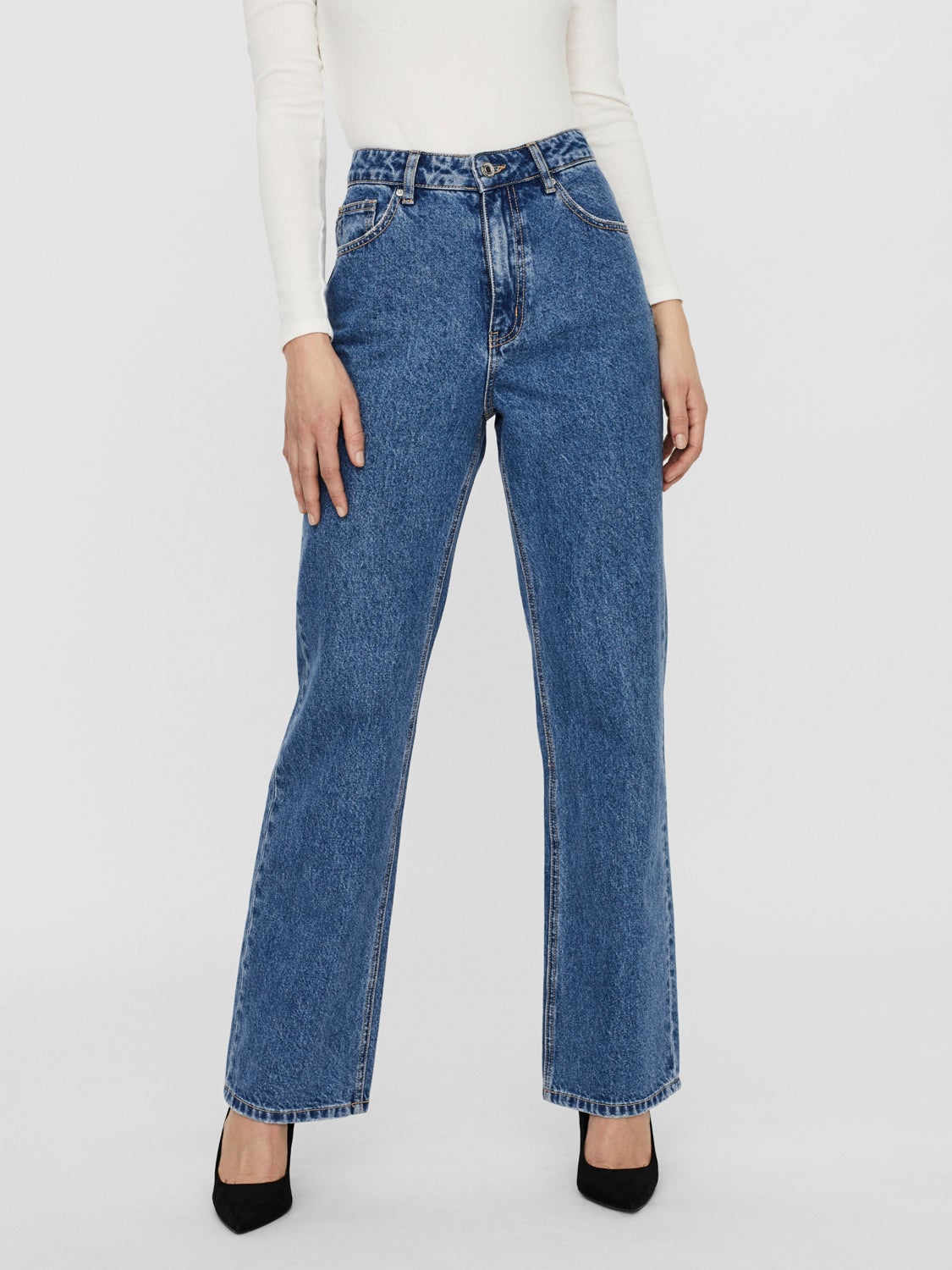 Vero Moda Hoge taille jeans blauw casual uitstraling Mode Spijkerbroeken Hoge taille jeans 