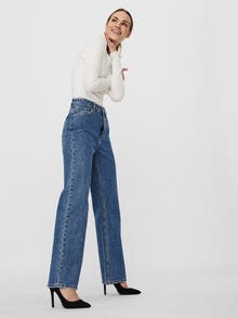 Vero Moda VMKITHY Hohe Taille Locker geschnitten Jeans -Medium Blue Denim - 10258293