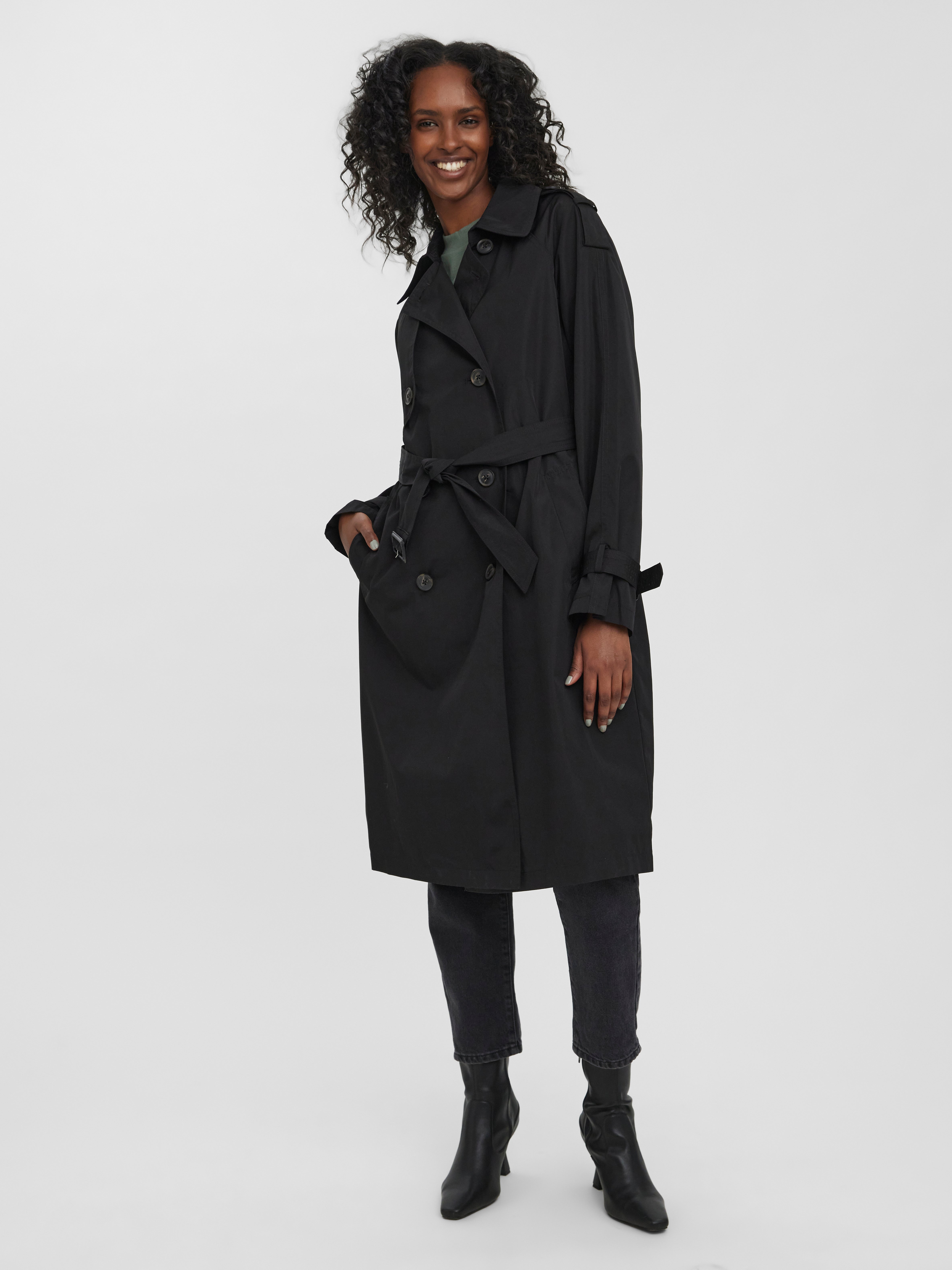 Women's Trench Coats: Black, Beige 