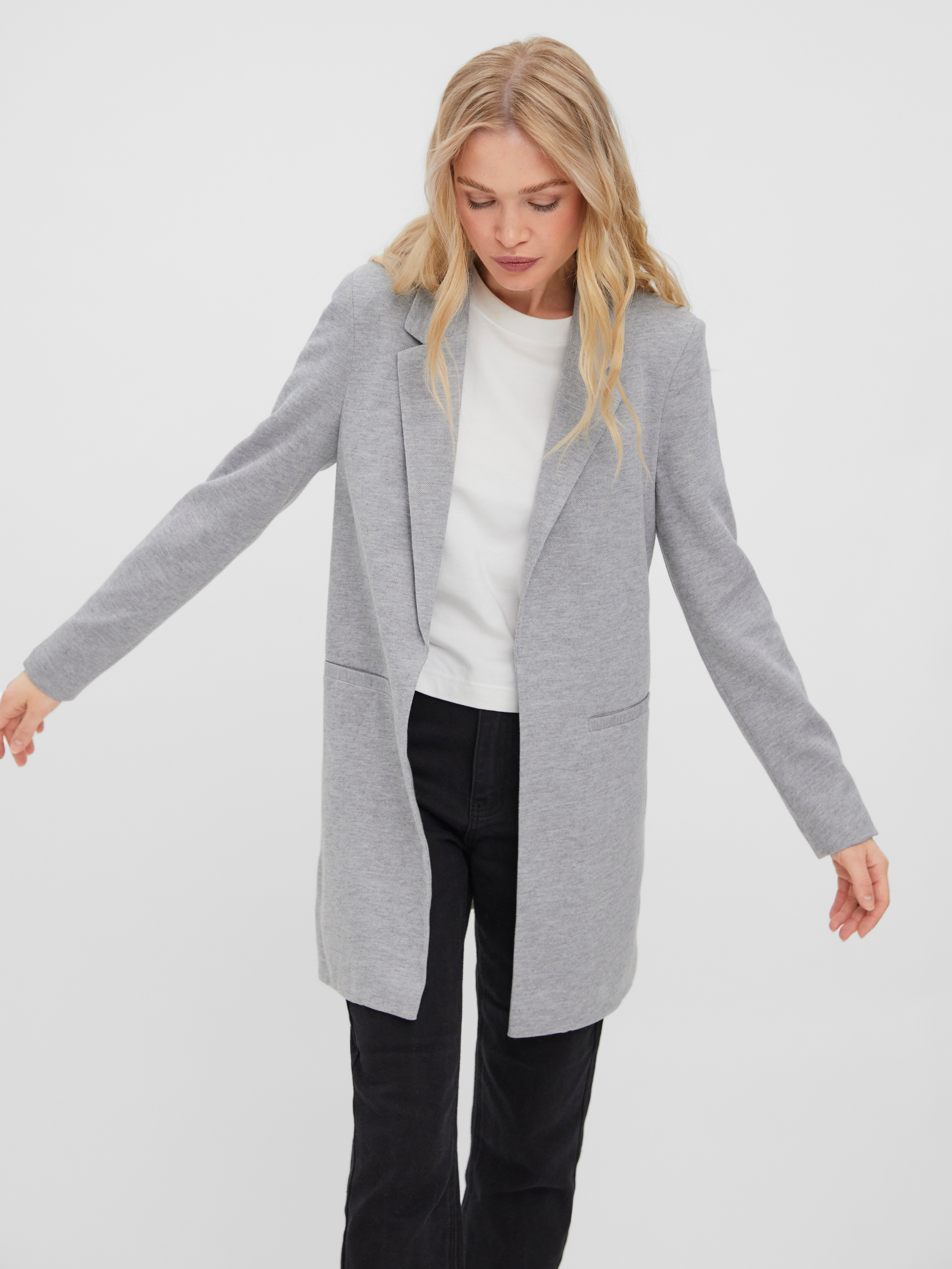 Grey longline clearance blazer womens