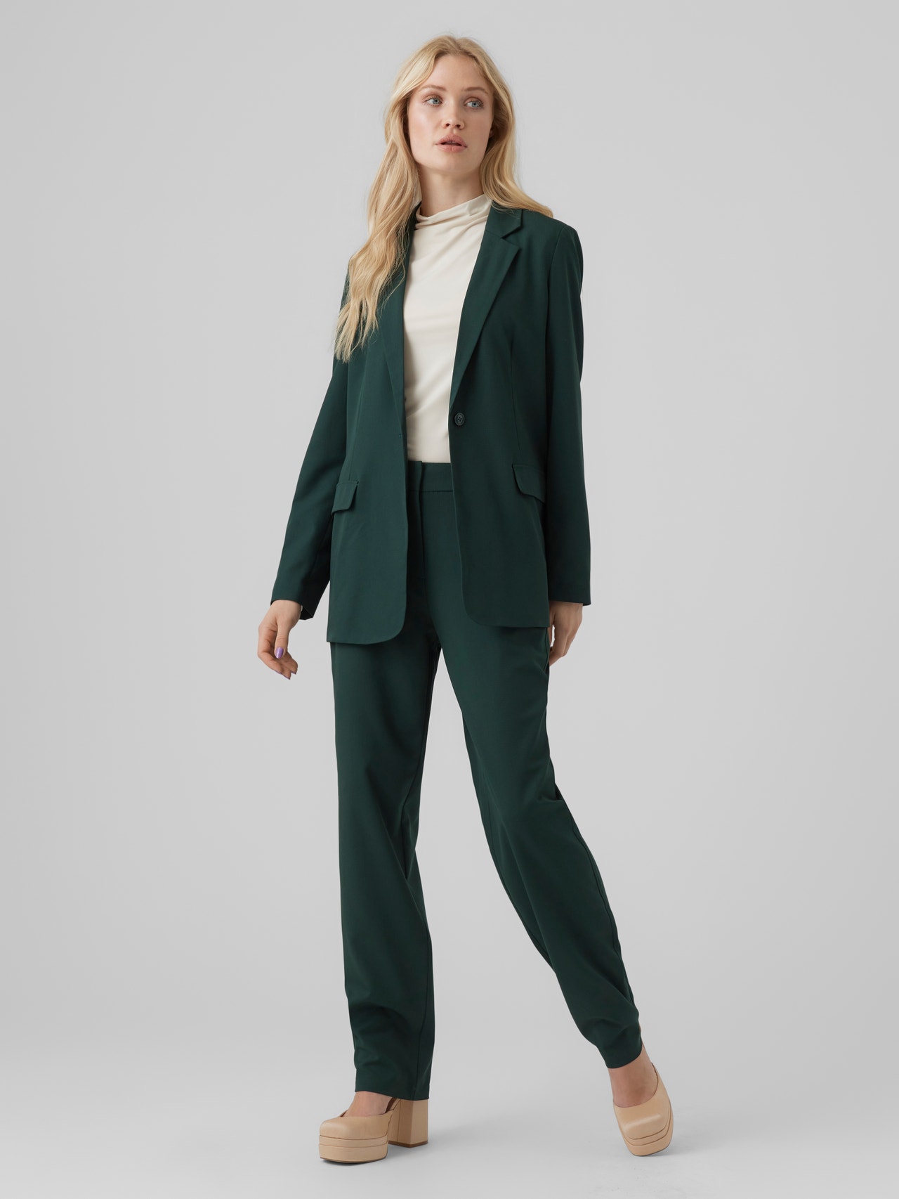 Beschikbaar binnenkort Bewolkt Klassieke blazer | Dark Green | Vero Moda®