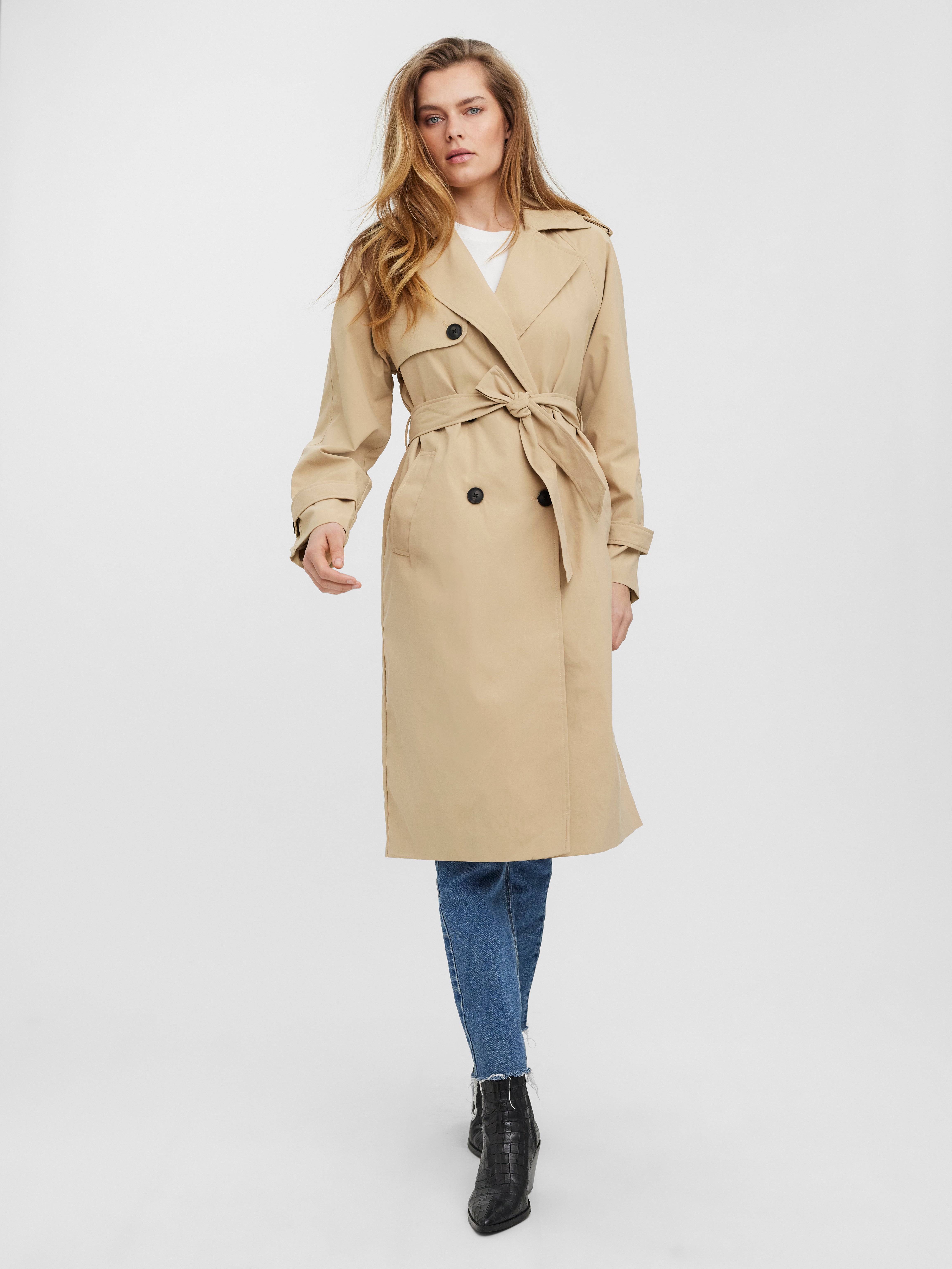 Women's Trench Coats: Black, Beige 
