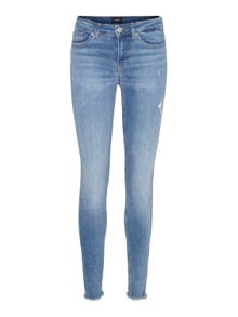 Vero Moda VMPEACH Medelhög midja Skinny Fit Jeans -Light Blue Denim - 10260333