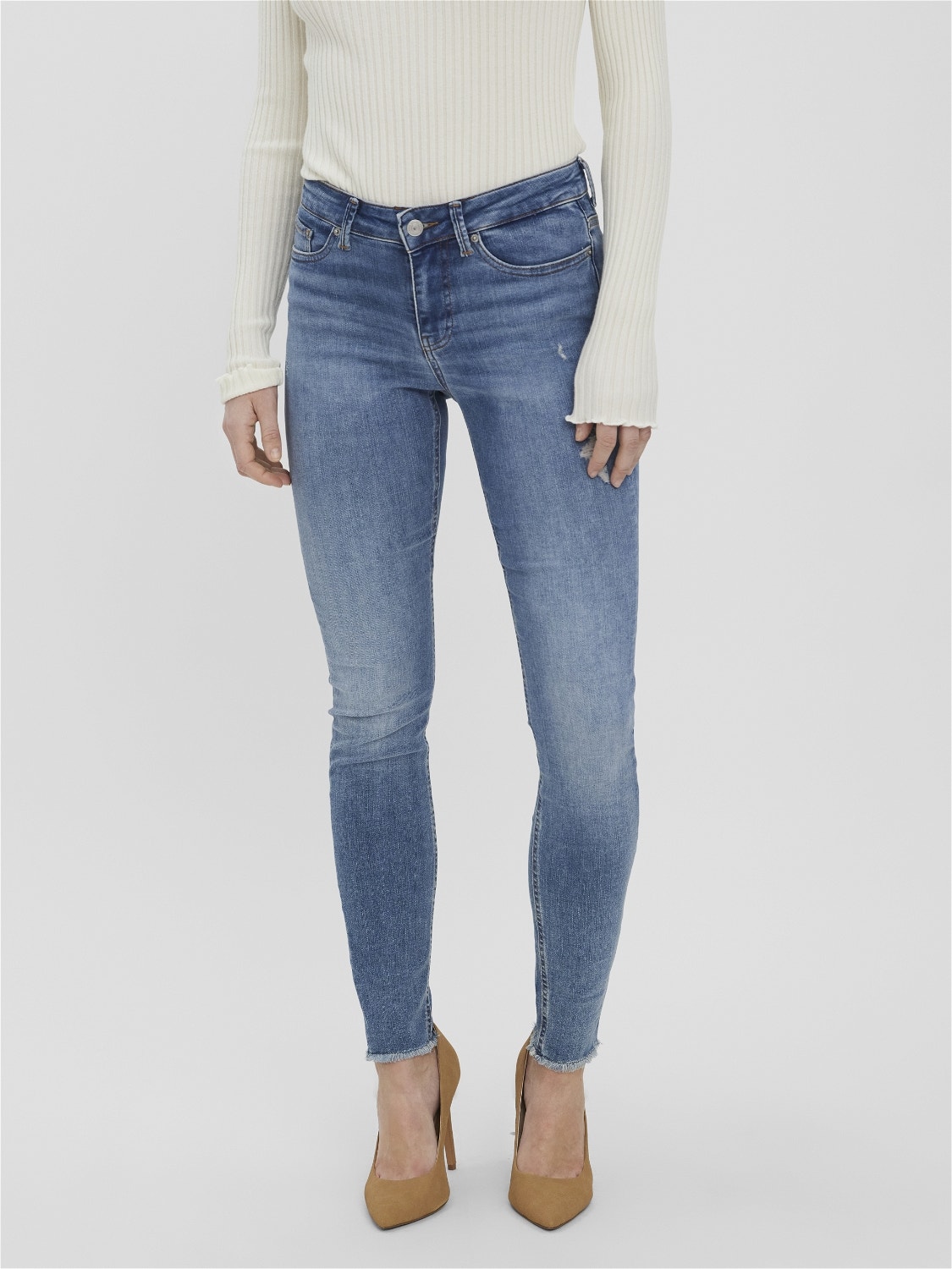 Vero Moda VMPEACH Taille moyenne Skinny Fit Jeans -Light Blue Denim - 10260333