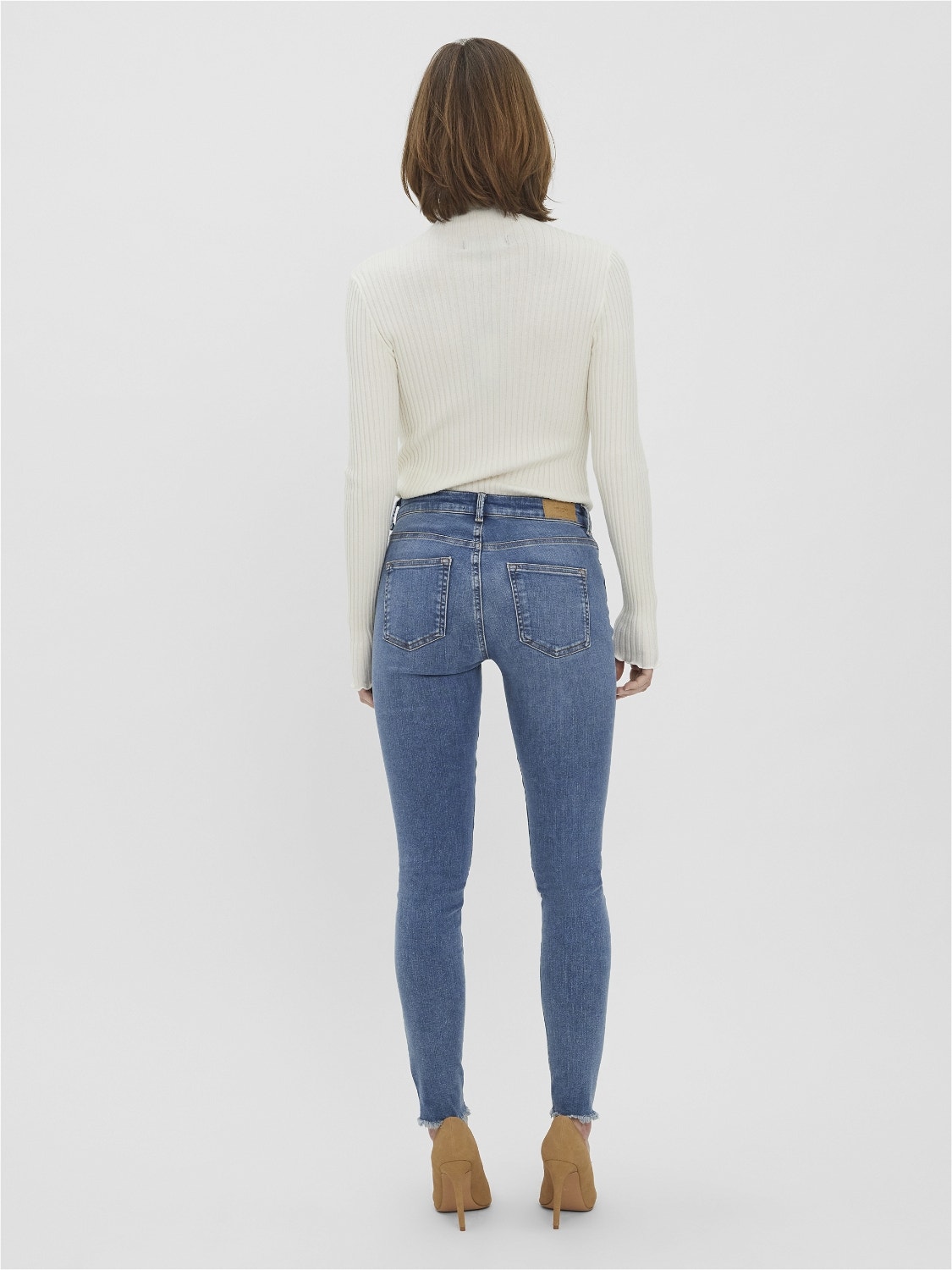 Vero Moda VMPEACH Vita media Skinny Fit Jeans -Light Blue Denim - 10260333