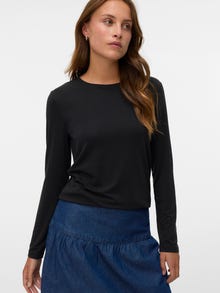Vero Moda Tavapärane lõige Ümmargune kaelus Top -Black - 10260456