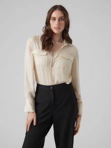 Vero Moda VMSUNNY Skjorte -Oatmeal - 10260627