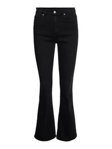 Vero Moda VMSIGA Wysoki stan Krój flared Jeans -Black Denim - 10260925