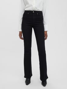 Vero Moda VMSIGA Hohe Taille Ausgestellt Jeans -Black Denim - 10260925