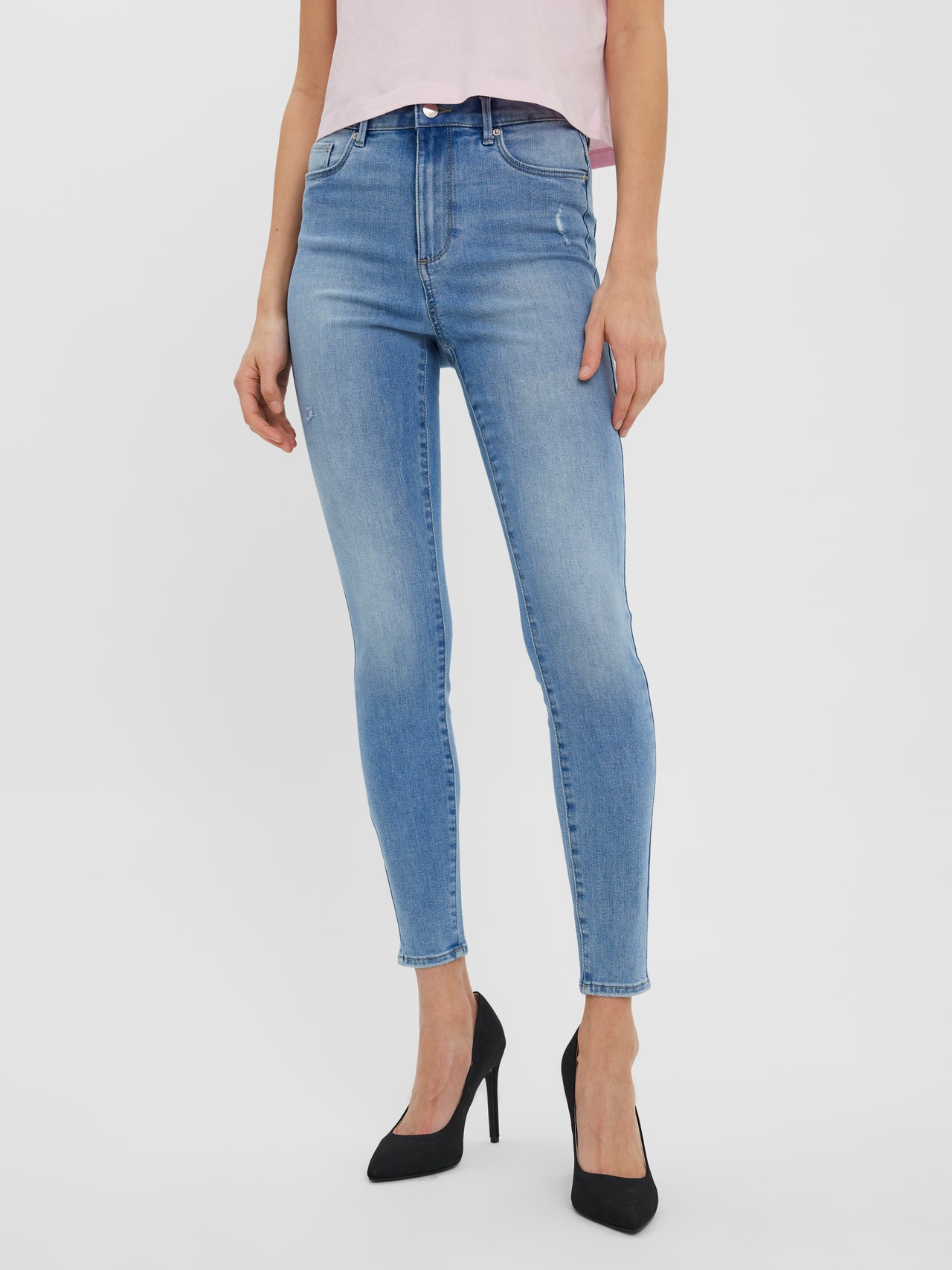 Vero Moda VMSOPHIA Hög midja Skinny Fit Jeans -Light Blue Denim - 10260927