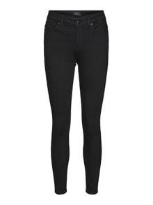 Vero Moda VMPEACH Vita media Skinny Fit Jeans -Black - 10261070
