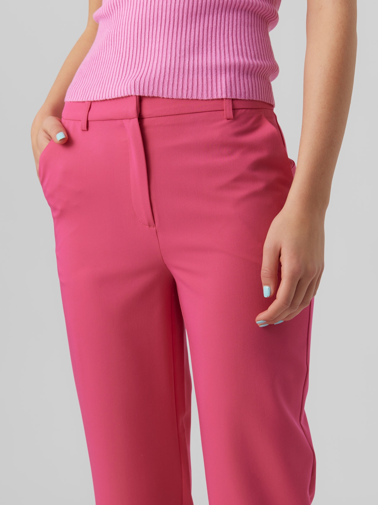 Vero Moda VMZELDA High rise Trousers -Pink Yarrow - 10261257