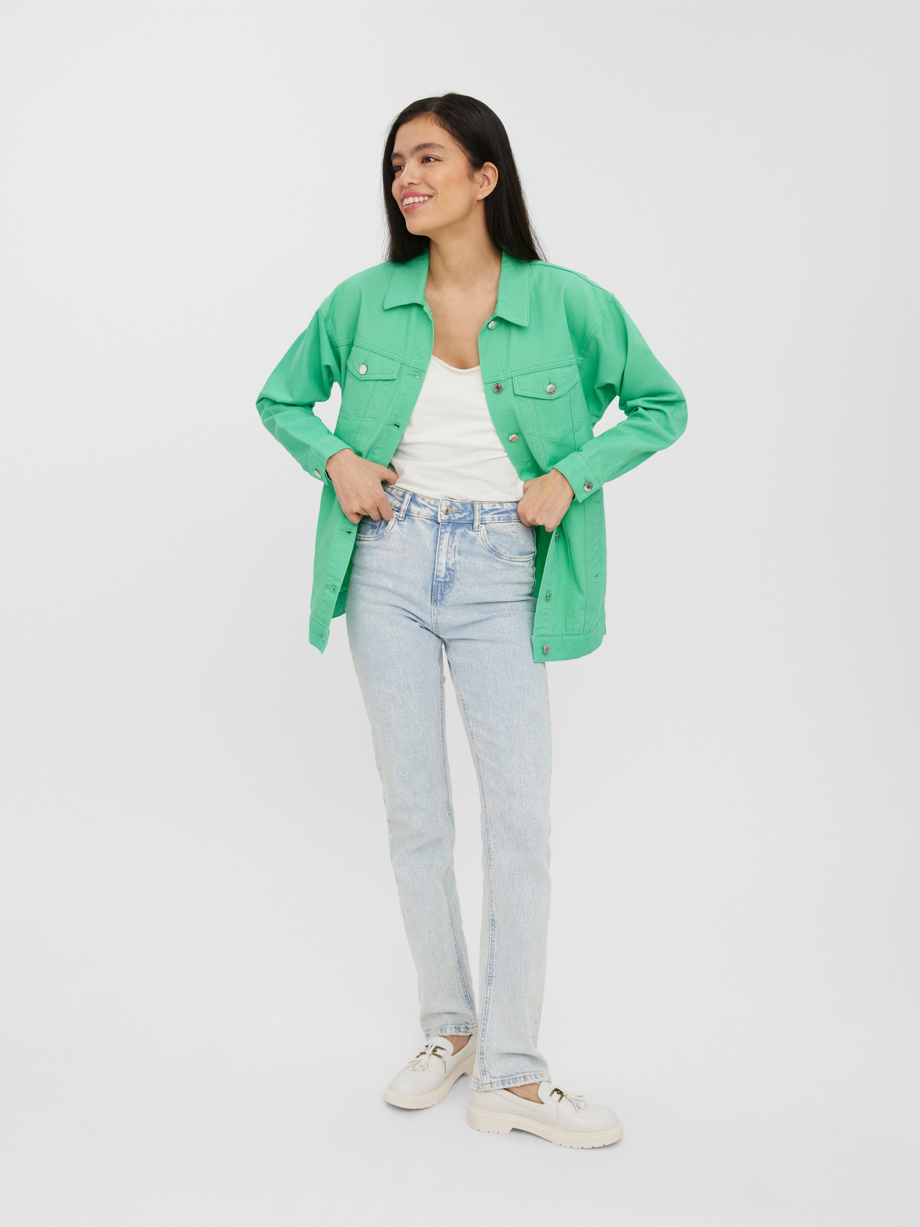 Mint green clearance denim jacket