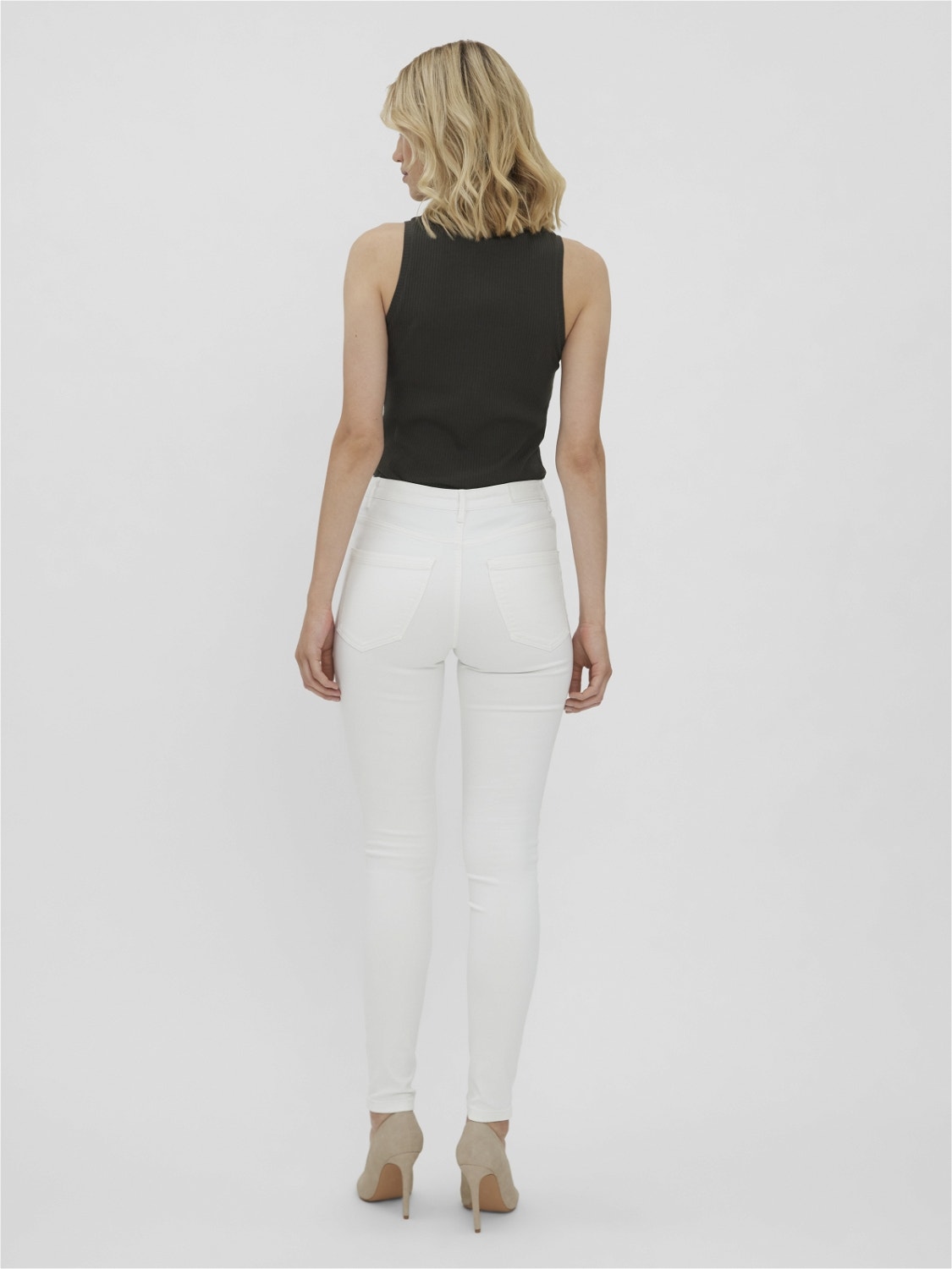 Vero Moda VMSOPHIA Hohe Taille Skinny Fit Jeans -Bright White - 10262685