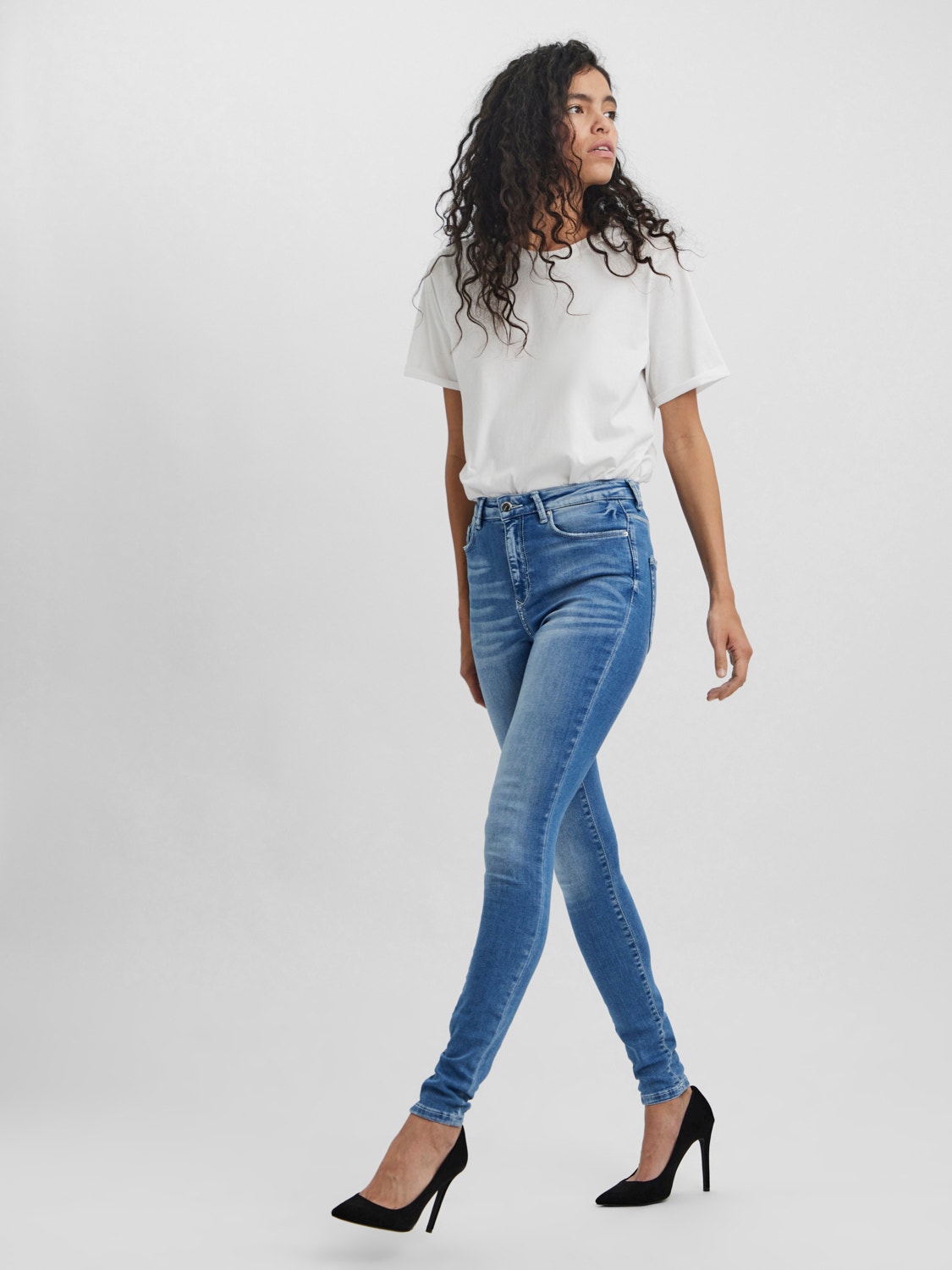 Vero Moda VMSOPHIA Hög midja Jeans -Medium Blue Denim - 10262823