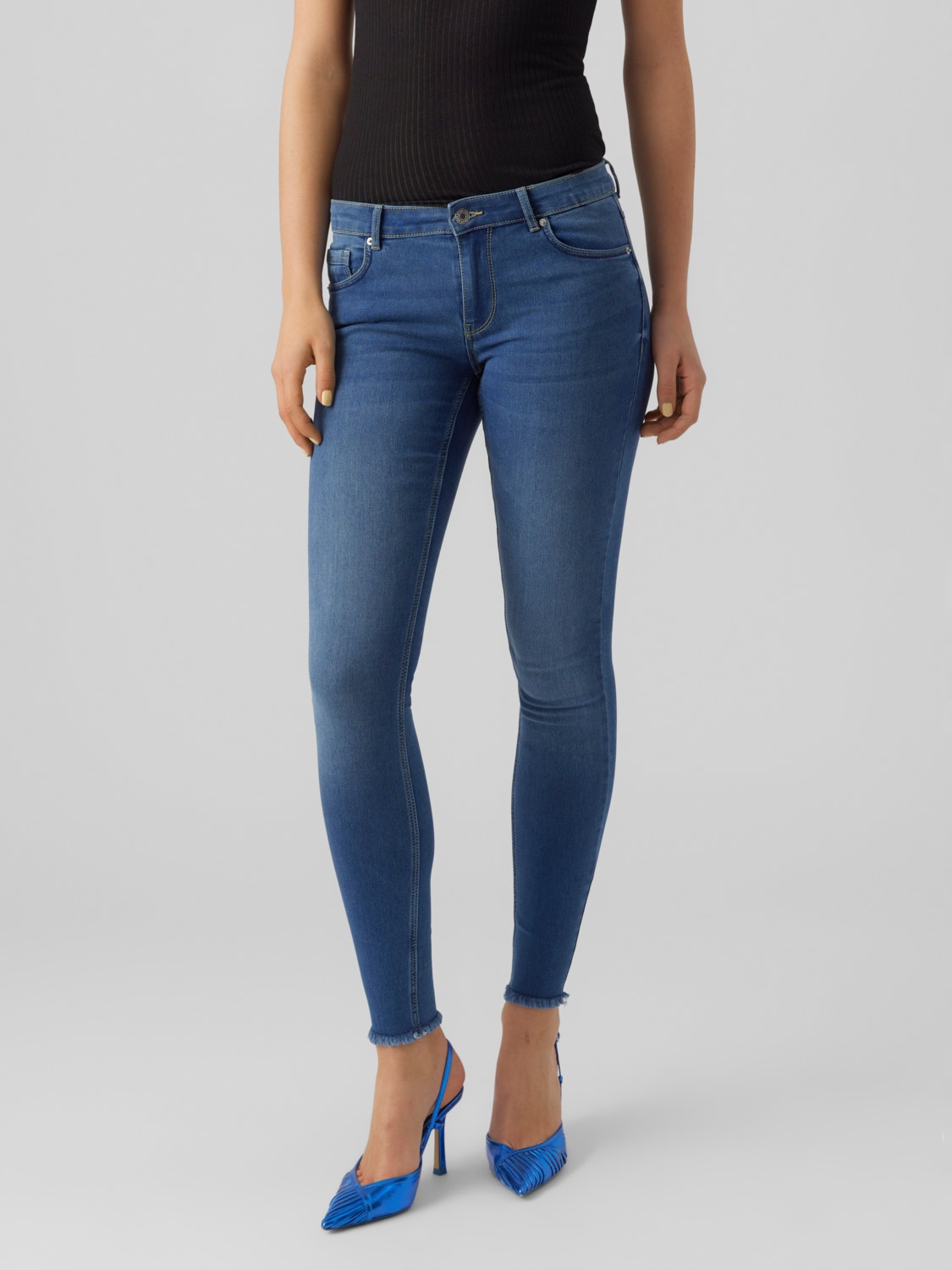 Vero Moda VMLYDIA Vita bassa Skinny Fit Jeans -Medium Blue Denim - 10264590