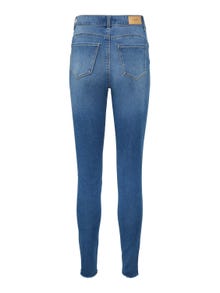 Vero Moda VMSEVEN Middels høyt snitt Slim Fit Jeans -Medium Blue Denim - 10264598