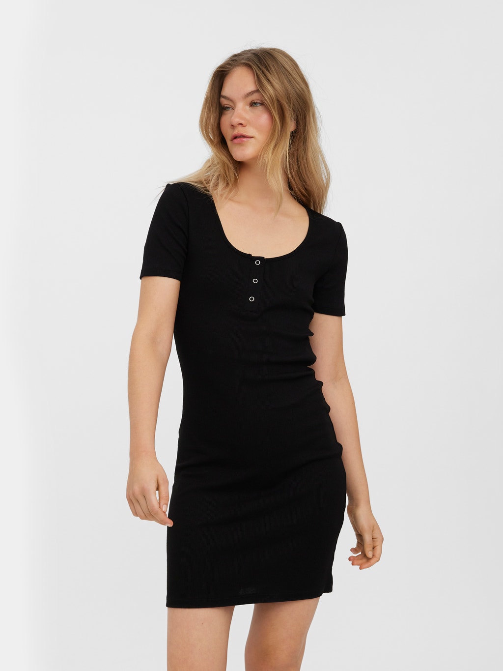 Regular fit O-hals kjole Sort | Vero Moda®