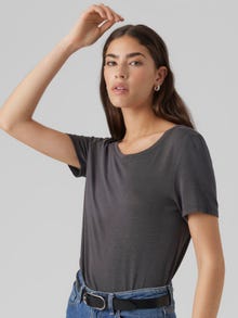 Vero Moda VMFLOWY T-Shirt -Dark Grey Melange - 10265009