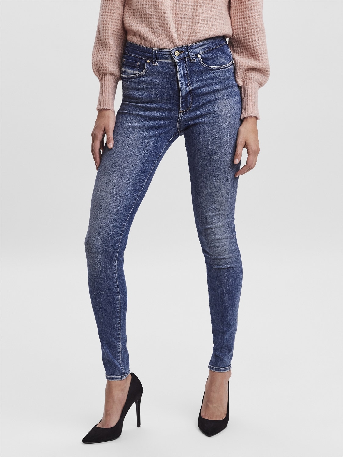 Vero Moda VMSOPHIA Wysoki stan Krój skinny Jeans -Medium Blue Denim - 10265408