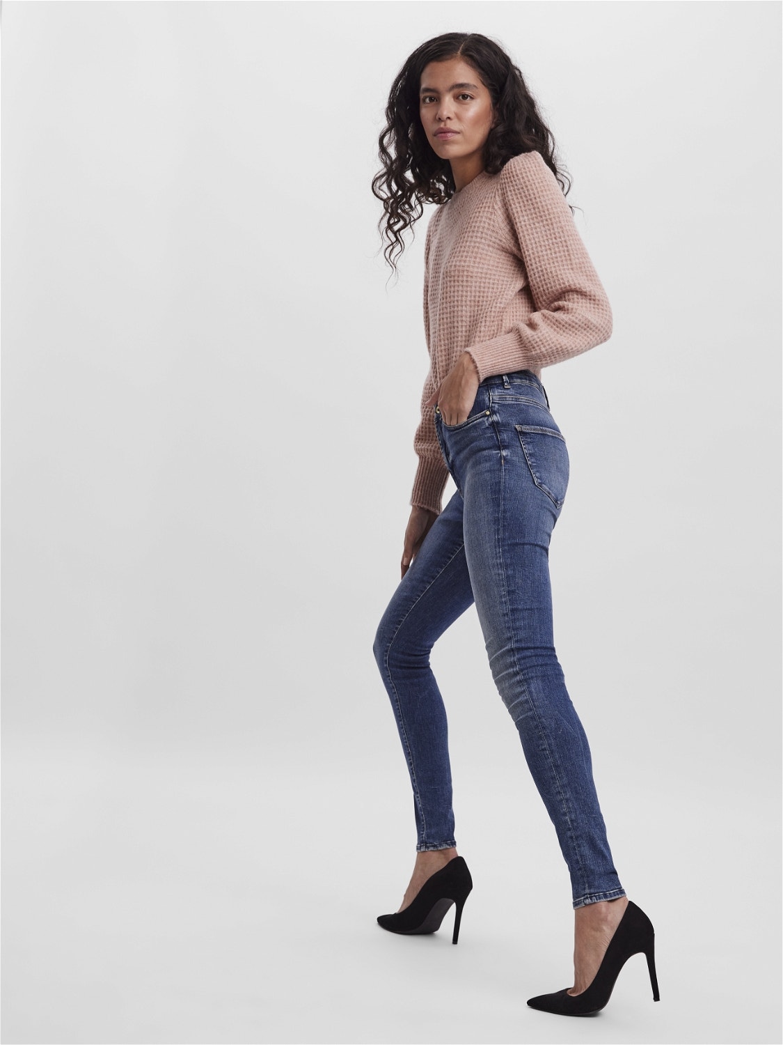 Vero Moda VMSOPHIA Vita alta Skinny Fit Jeans -Medium Blue Denim - 10265408