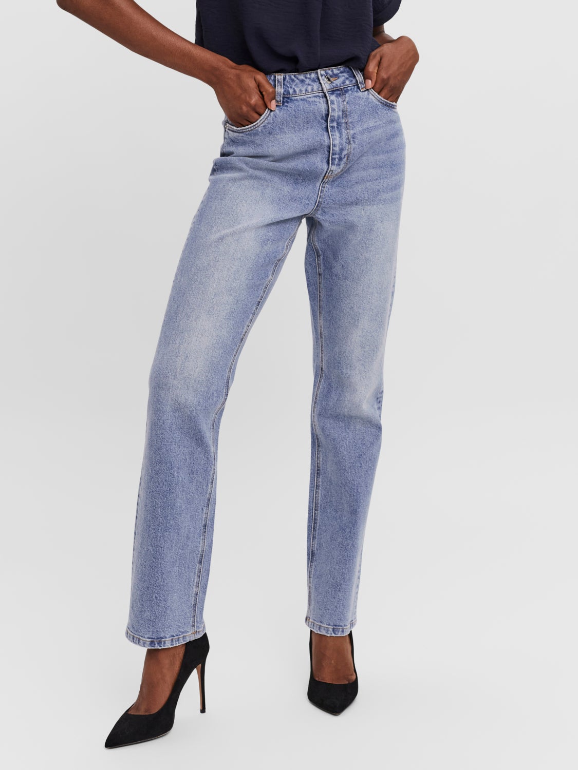 Vero Moda Hoge taille jeans blauw casual uitstraling Mode Spijkerbroeken Hoge taille jeans 