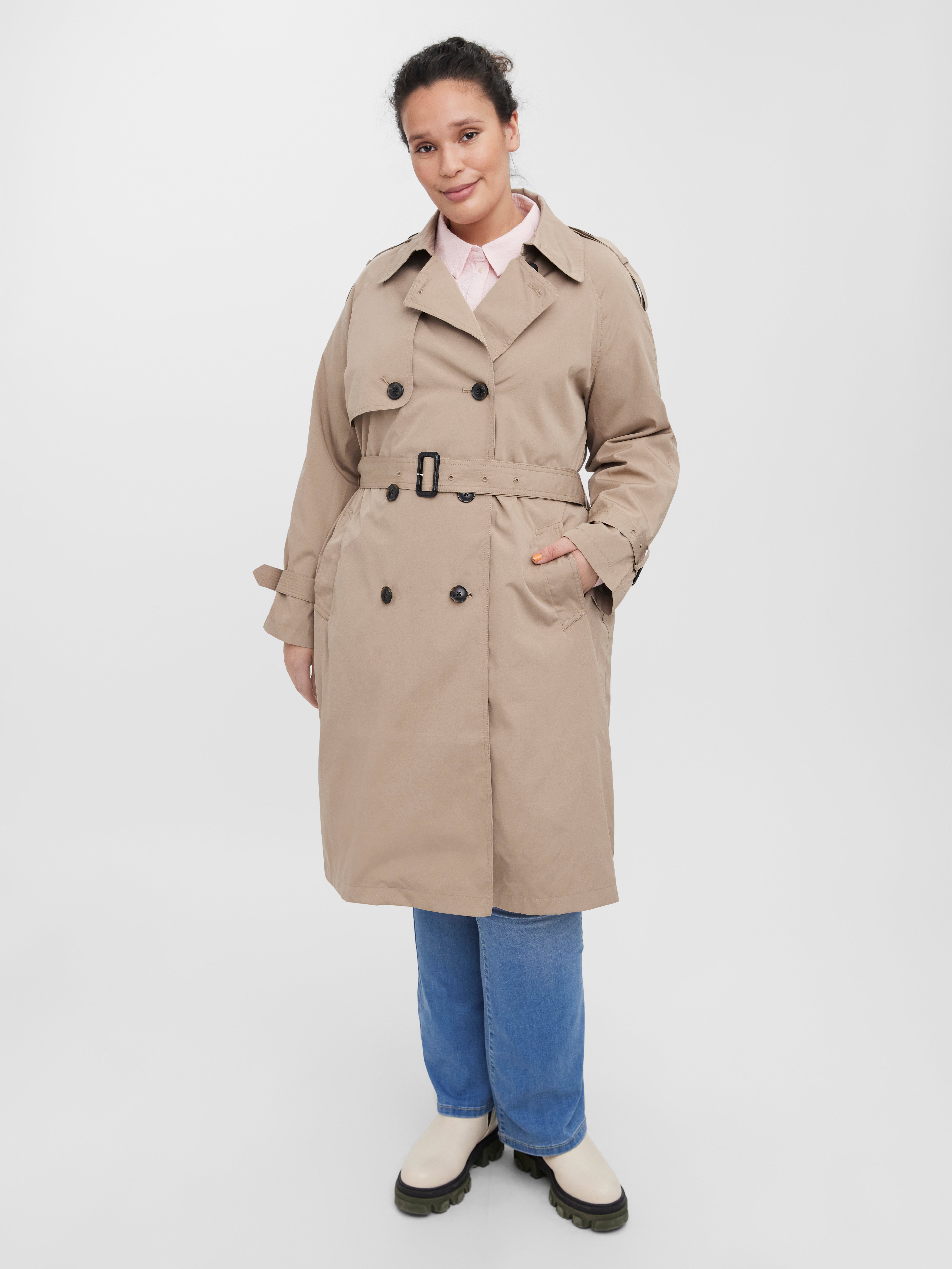O-Neck Raglan sleeves Coat | Light Brown | Vero Moda®