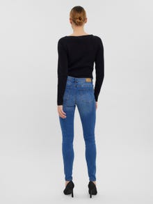Vero Moda VMSEVEN Medelhög midja Slim Fit Jeans -Medium Blue Denim - 10266397