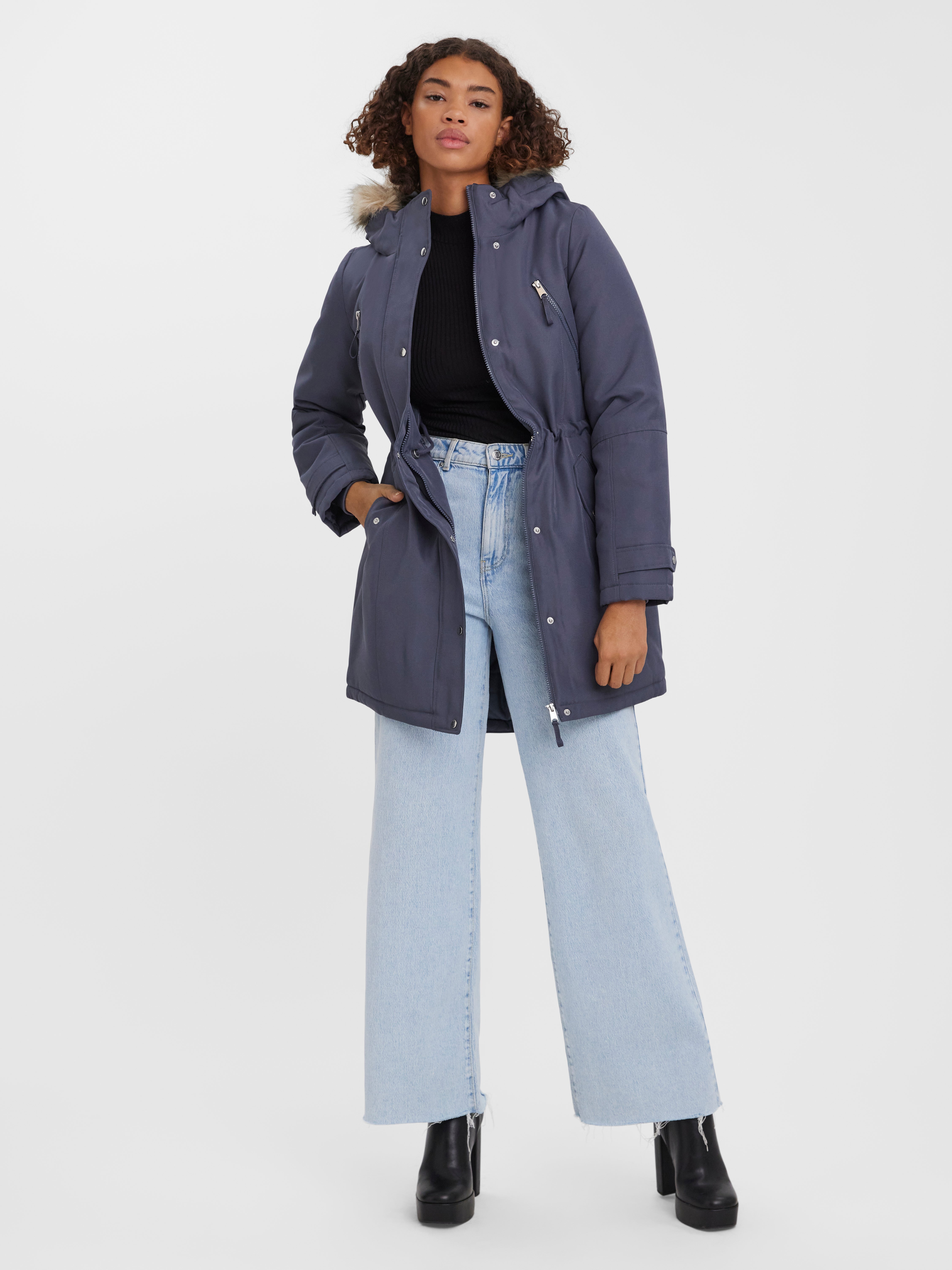 Hood Storm cuffs to prevent wind from entering Coat Medium Blue