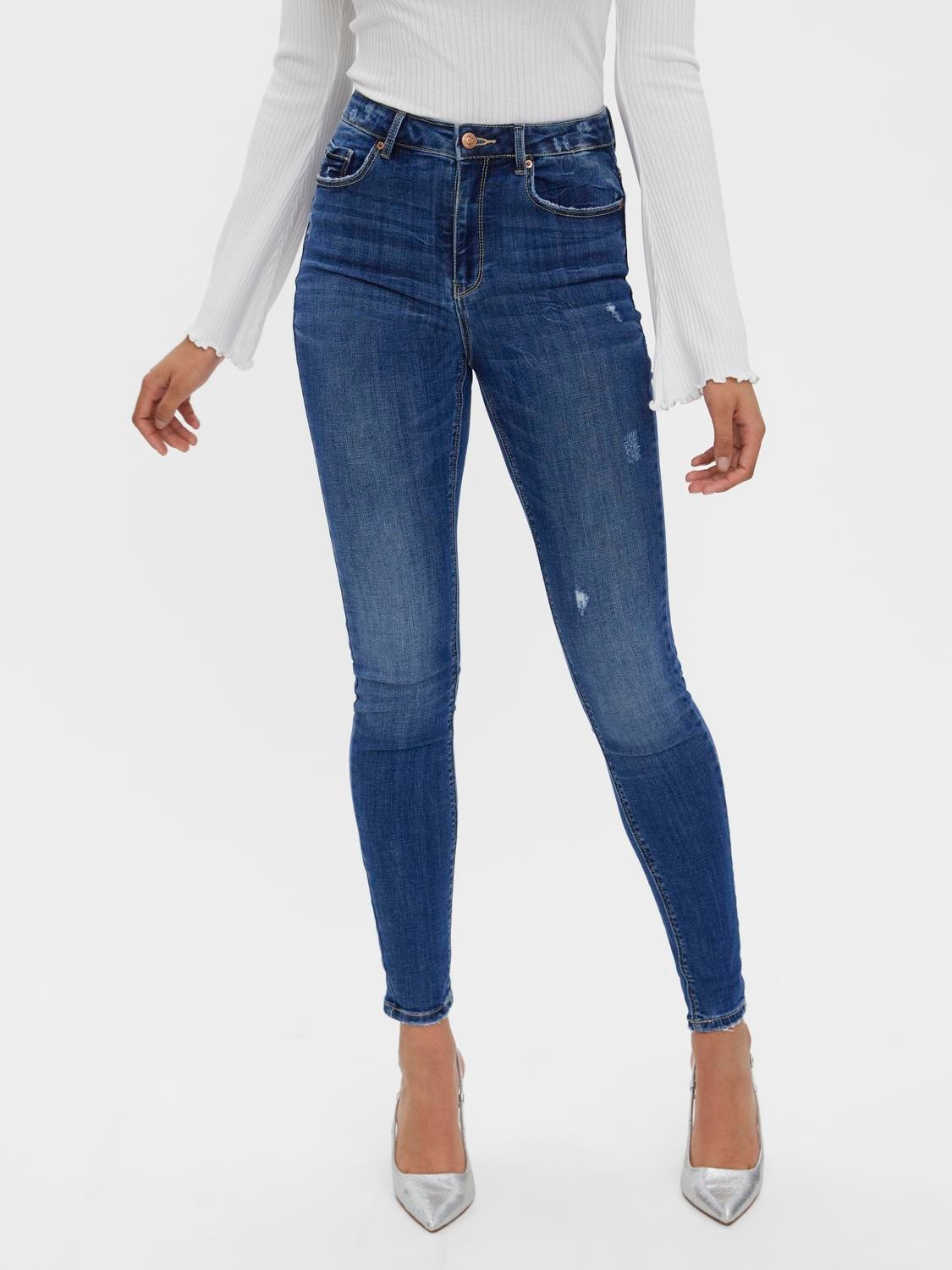 Vero Moda VMSOPHIA Høj talje Slim fit Jeans -Medium Blue Denim - 10267212