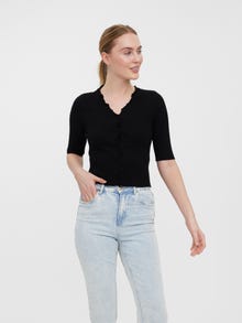 Vero Moda V-kaelus Kootud kardigan -Black - 10267280